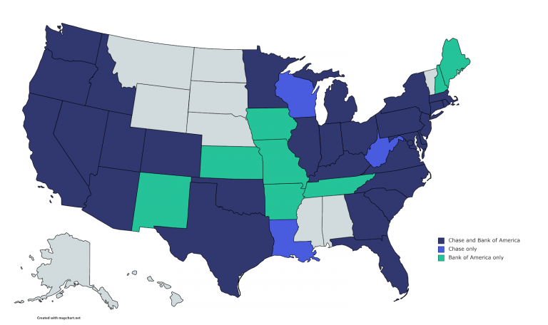 Chase Vs Bank Of America Biz Banking Review Business Org   Chase Vs Bank Of America Map 768x456 