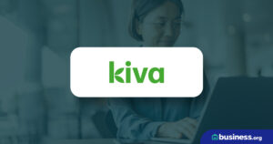 kiva logo on faded background